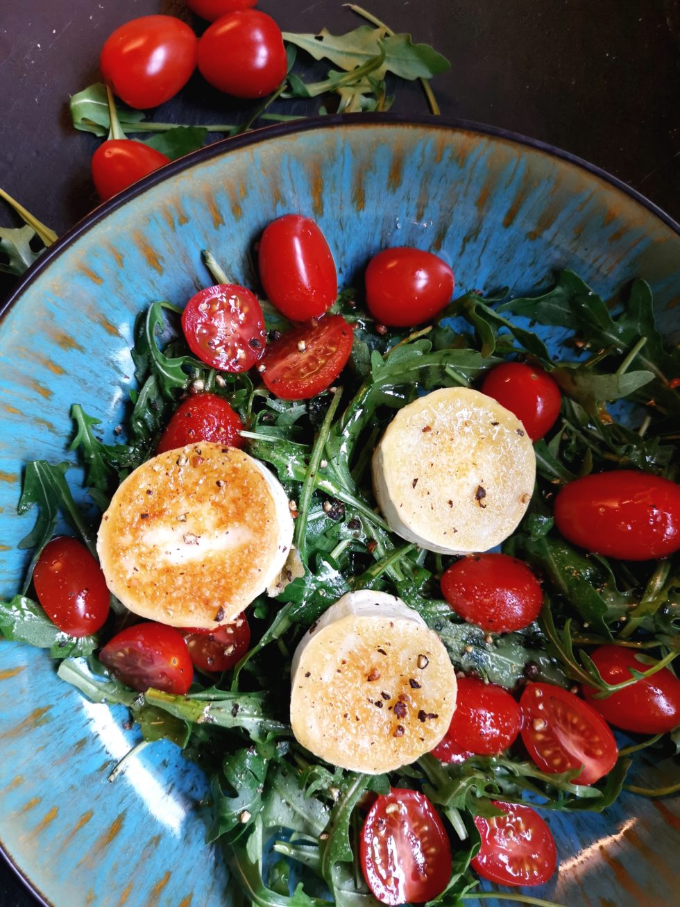 Gratinierter Ziegenkäse mit Rucola | Rezept | Hexen-kochen-praktisch.de