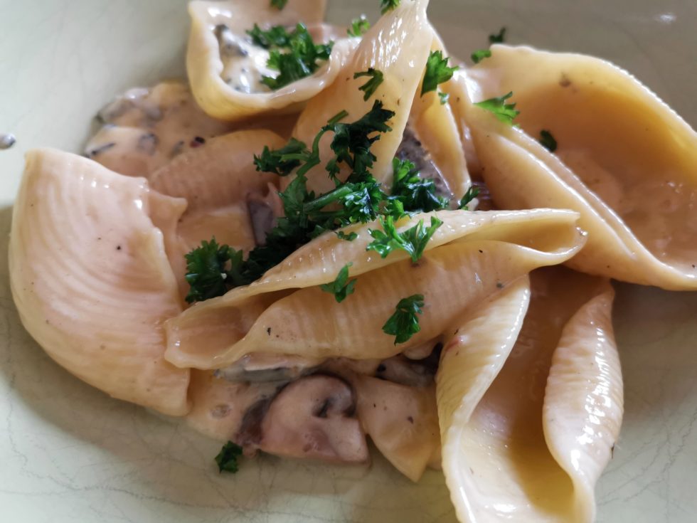 Pasta mit Pilz Sahne - Hexen kochen praktisch